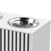 PawHut Gamelles surélevées pour chien, meuble repas avec rangement 10,6 gal, 2 gamelles inox 2,1 qt, anti-glouton, antidérapant(m-14)