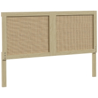 HOMCOM Tête de Lit en Bois à Effet Rotin, Design Bohème, pour Chambre à Coucher, 140 x 4 x 87 cm, Chêne