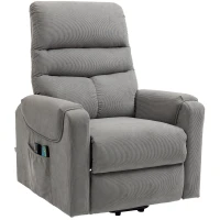 HOMCOM Poltrona Reclinabile Massaggiante con Telecomando, in Poliestere e Metallo, 79x97x103 cm, Grigio(m-11)