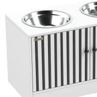 PawHut Gamelles surélevées pour chien, meuble repas avec rangement 10,6 gal, 2 gamelles inox 2,1 qt, anti-glouton, antidérapant(m-12)