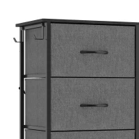 HOMCOM Chest of Drawers, Dresser for Bedroom with 8 Fabric Drawers, Tall Storage Unit w/ Side Storage Bag, Grey(m-12)