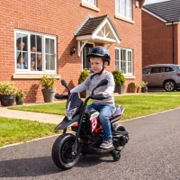 AIYAPLAY Elektryczny motocykl dziecięcy APRILIA 6 V z akumulatorem litowym 25 W silnik ograniczenie skrętu 30° odłączane kółka pomocnicze(m-10)