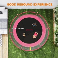 SPORTNOW 10ft Outdoor Trampoline with Enclosure Net, Spring Cover, Pink(m-6)