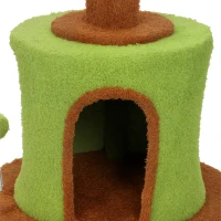 PawHut Cat Tree for Indoor Kittens, 88cm Flower Cat Tower with Condo & Bed, Scratching Post, 2 Toy Balls and 2 Crinkle Leaves(m-13)