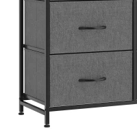 HOMCOM Chest of Drawers, Dresser for Bedroom with 8 Fabric Drawers, Tall Storage Unit w/ Side Storage Bag, Grey(m-11)