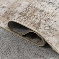 HOMCOM Woonkamerkleed van polyester met modern kunstzinnig patroon, wasbaar, bruin(m-10)