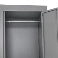 Vinsetto Armadietto 4 Ripiani 2 Porte Chiusura di Sicurezza Ufficio Garage Officina Acciaio Laminato a Freddo 38x46x180cm Grigio(m-7)