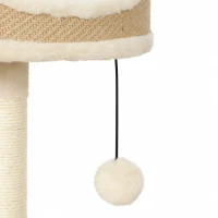 PawHut Arbre à Chat Design Moderne Style Tressé avec Griffoir 4 Niveaux Niche en Massette Perchoir en Jute 87 cm Beige(m-11)
