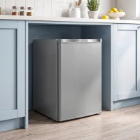 HOMCOM 60L Tabletop Mini Freezer, Countertop Small Freezer with Reversible Door, Removable Wire Shelves, Grey(m-8)