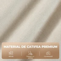 HOMCOM Fotoliu Reclinabil Manual Compact cu Suport pentru Picioare, Catifea Crem(m-7)