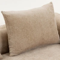 HOMCOM Hoekbank met chaiselongue, raamloos Cloud-Sofa in L-vorm van Chenille, diepe zit, pocketveren, Beige(m-13)