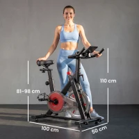 SPORTNOW Heimtrainer mit Bluetooth-App, magnetischer Widerstand, 8 kg Schwungrad, LCD-Display, verstellbarer Sitz und Lenker(m-3)
