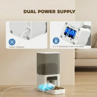 PawHut Automatic Cat Feeder, 4.5L WiFi Cat Food Dispenser with Timer, Programmable 1-10 Meals, Auto Pet Feeder(m-6)