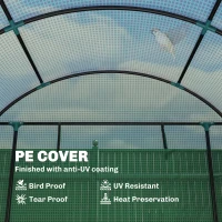 Outsunny 300 x 200cm Walk-In Polytunnel Greenhouse - Green(m-4)