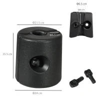 Outsunny HDPE Tent Weights Set of 4, Canopy Weights, Fill with Water or Sand, 48KG(m-3)