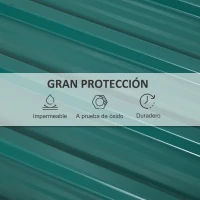 Outsunny Juego de 12 Paneles para Tejado de Acero Galvanizado 7m² para Caseta de Herramientas Cobertizo 129x45cm Verde(m-6)