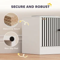 PawHut Gamelles surélevées pour chien, meuble repas avec rangement 10,6 gal, 2 gamelles inox 2,1 qt, anti-glouton, antidérapant(m-8)