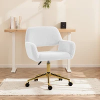 HOMCOM Faux Fur Rabbit Chair - Cream White(m-10)