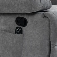 HOMCOM Vibratie-massagefauteuil met verwarmingsfunctie, comfortabele tv-fauteuil met voetsteun - grijs(m-11)