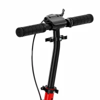 SPORTNOW Trottinette Pliable en Aluminium, Guidon Réglable, Freinage Double à Main/Pédale, Roues PU 18 cm, 86x38x103,5cm, Rouge(m-10)