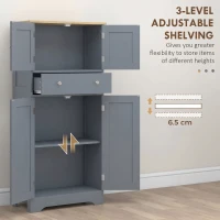 HOMCOM Kitchen Cupboard, Modern Freestanding Kitchen Storage Cabinet with Doors and Shelves, Grey Blue(m-6)