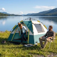 Outsunny Campingzelt für 2 Personen Pop-up Kuppelzelt mit Fenster, Packtasche, Haken, Bodenplane, Wasserabweisend Familienzelt mit 1000mm Wassersäule Zelt für Camping Reise Trekking Garten(m-2)