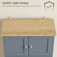 HOMCOM Kitchen Cupboard, Modern Freestanding Kitchen Storage Cabinet with Doors and Shelves, Grey Blue(m-7)