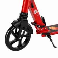 SPORTNOW Trottinette Pliable en Aluminium, Guidon Réglable, Freinage Double à Main/Pédale, Roues PU 18 cm, 86x38x103,5cm, Rouge(m-11)