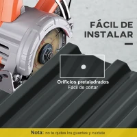 Outsunny Juego de 12 Paneles para Tejado de Acero Galvanizado 7m² para Caseta de Herramientas Cobertizo 129x45cm Gris Oscuro(m-5)