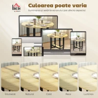 HOMCOM Masă Pliabilă pentru Dining, Masă de Bucătărie cu Roți pentru 2-4 Persoane, 100x100x75 cm, Stejar(m-7)