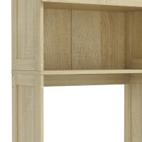 HOMCOM Mueble sobre el inodoro/para lavadora con armario de puertas dobles, puertas persianas, 67x31,5x190cm, roble(m-6)