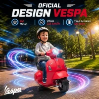AIYAPLAY Motocicletă Electrică pentru Copii Mini Vespa Gts 7,2 V, 1,5-3 Ani, Roșie(m-4)
