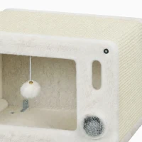 PawHut Kattenhuis in tv-design met hangmat en speelbal, sisal krabmat, voor katten tot 7 kg, 50 x 33 x 42 cm(m-12)