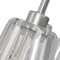 HOMCOM 3-Light Crystal Glass Ceiling Light, 40W, 3 E27 Sockets, Dual Mounting, Bulb Not Included, Silver(m-9)