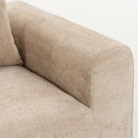 HOMCOM Hoekbank met chaiselongue, raamloos Cloud-Sofa in L-vorm van Chenille, diepe zit, pocketveren, Beige(m-14)