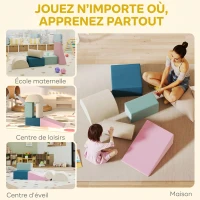 AIYAPLAY Parcours motricité bébé 5PCS, module en mousse souple avec housse en velours, multicolore(m-7)