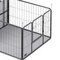 PawHut Seven-Panel Dog Whelping Box, Dog Playpen with Washable Whelping Pads, Wind-Resistant Fabric, for Small and Medium Dogs(m-11)