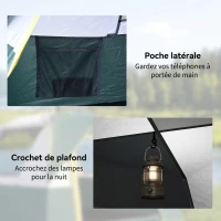Outsunny Tente de camping pop up 2 personnes porte 3 fenêtres sac de transport inclus fibre verre polyester PE(m-7)
