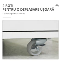 Vinsetto fișet de birou cu 7 sertare, roți cu frână, pentru documente Letter/A4/Legal, alb(m-6)