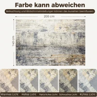 HOMCOM Alfombra de salón, poliéster, diseño artístico moderno, lavable, gris(m-3)
