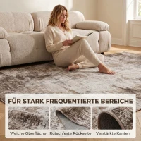 HOMCOM Woonkamerkleed van polyester met modern kunstzinnig patroon, wasbaar, bruin(m-5)