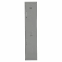 Vinsetto Armadietto 4 Ripiani 2 Porte Chiusura di Sicurezza Ufficio Garage Officina Acciaio Laminato a Freddo 38x46x180cm Grigio(m-11)