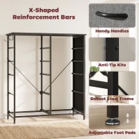 HOMCOM Chest of Drawers, Dresser for Bedroom with 8 Fabric Drawers, Tall Storage Unit w/ Side Storage Bag, Grey(m-7)