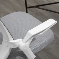 Vinsetto Silla de Oficina Ergonómica Silla de Malla con Altura Ajustable Reposabrazos Abatible Soporte Lumbar Transpirable 62,5x55x94-104 cm Gris(m-12)
