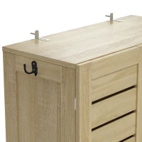 HOMCOM Móvel WC acima da Sanita/Máquina de Lavar com Armário de Duas Portas de Ripas 67x31,5x190 cm Carvalho(m-9)