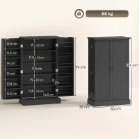 HOMCOM Kitchen Cupboard, Freestanding Multi-Storage Kitchen Pantry Cabinet with Adjustable Shelves, Black(m-3)