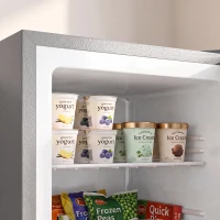 HOMCOM 60L Tabletop Mini Freezer, Countertop Small Freezer with Reversible Door, Removable Wire Shelves, Grey(m-12)