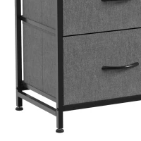 HOMCOM Chest of Drawers, Dresser with 10 Fabric Drawers, Tall Storage Unit with 4 Pockets and 2 Hooks Steel Frame, Grey(m-11)
