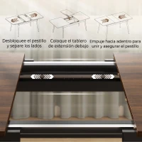 HOMCOM Mesa de Comedor Extensible para 4-6 Personas Estilo Industrial Esquinas Redondeadas 130-160x85x75 cm Nogal(m-5)