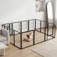 PawHut Parc pour chien, parc pour animaux, 16 panneaux, clôture portable pliable, sécurisé, noir(m-8)